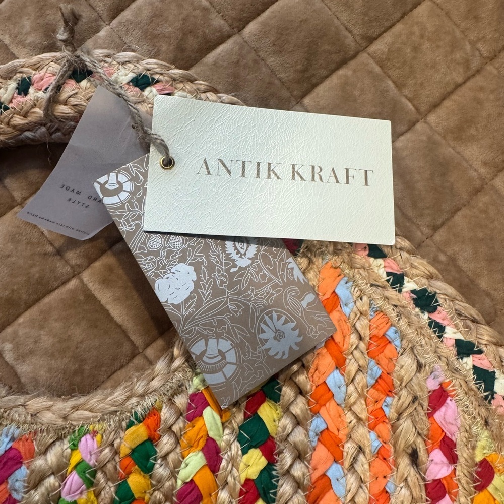 Antik Kraft Multicolor Braided Straw Tote - Picture 8 of 14